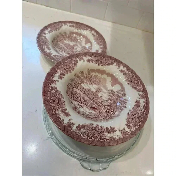 Churchill Rosa Red Willow Coupe Bowl 8.5'  Lot 2 bowls - Picture 4 of 13